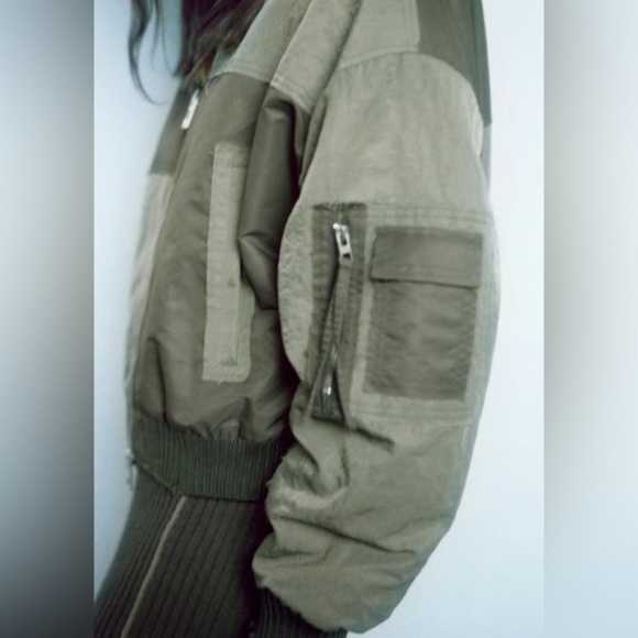 WATERPROOF PATCHWORK BOMBER‎ JACKET by Zara size xs - Picture 7 of 16